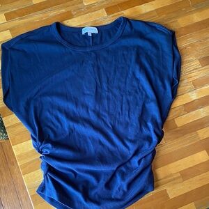 Michael Stars Short Sleeve Round Neck Top with side ruching